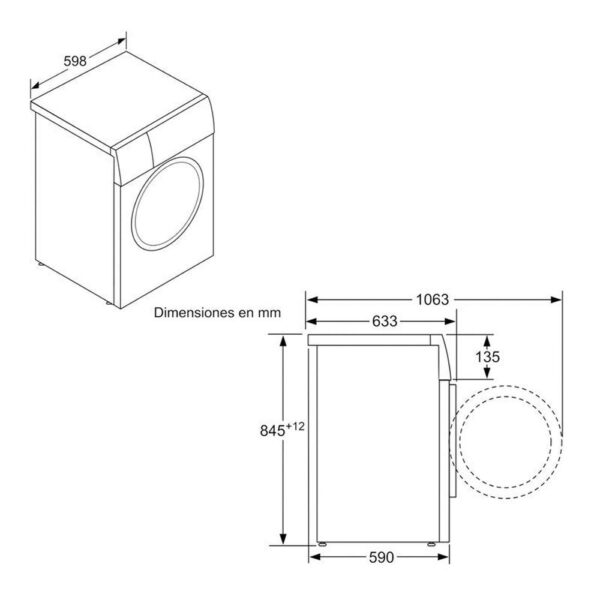 Balay 3TS284X - Lavadora Carga Frontal 8 Kg 1400 Rpm A Inox - Imagen 2