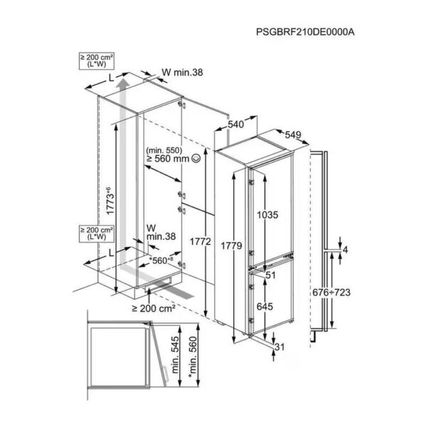 Aeg OSC5D181ES - Frigorifico Combi Integrable Sin Nofrost E Alto 177 Cm Ancho 54,6 Cm - Imagen 2