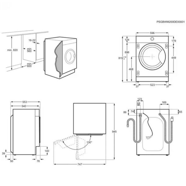 Aeg LFN7G8434F - Lavadora Integrable 8 Kg B 1400 Rpm - Imagen 2