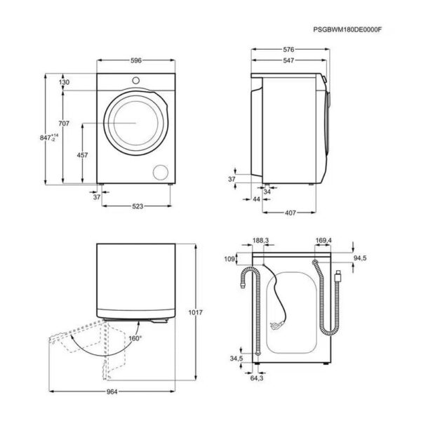 Aeg LFA5I82WRE - Lavadora Carga Frontal 8 Kg 1200 Rpm A Blanco Con Tapa Desmontable - Imagen 2