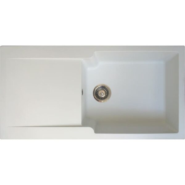Mepamsa KITE 100 BLANCO - Fregadero De Cocina Sintetico 86 Cm 1 Cubeta 1 Escurridor