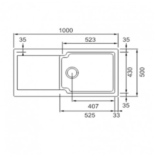 Mepamsa KITE 105 - Fregadero De Cocina Sintetico 100 Cm 1 Cubeta 1 Escurridor - Imagen 2