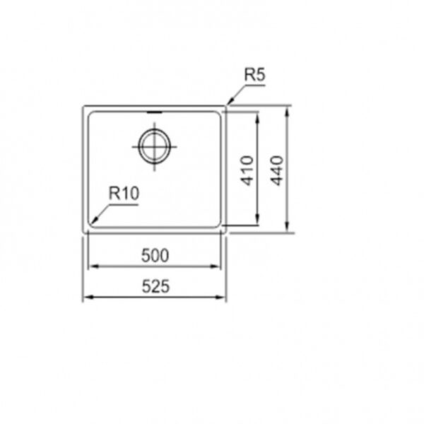 Mepamsa SQUARE 40.50 BLANCO - Fregadero De Cocina Sintetico 50 Cm 1 Cubeta 1 Escurridor - Imagen 2
