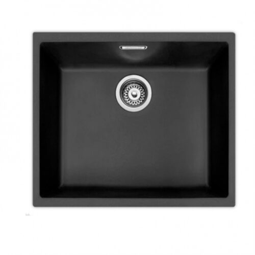Mepamsa SQUARE 40.50 NEGRO - Fregadero De Cocina Sintetico 50 Cm 1 Cubeta 1 Escurridor