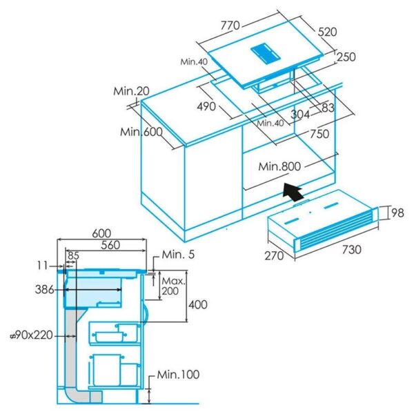 Edesa EIT-7422 DD B - Vitroceramica Induccion 4 Zonas Coccion Ancho 77Cm - Imagen 2