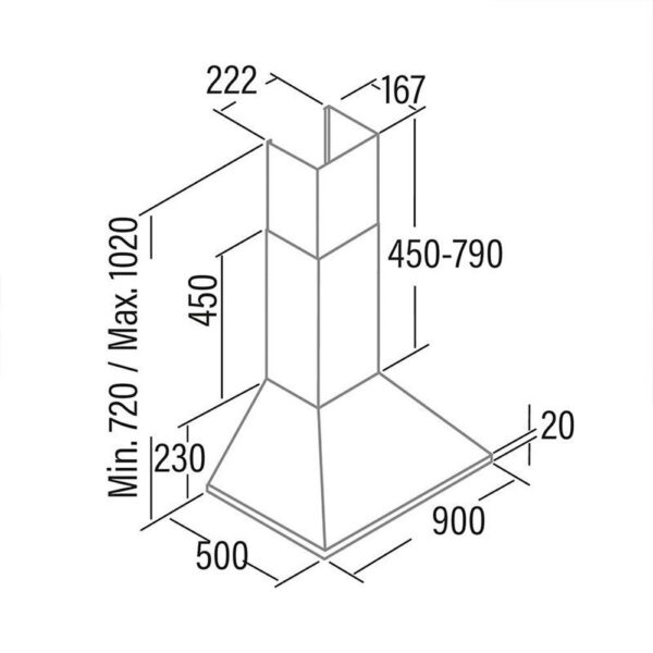 Cata OMEGA 900 X /M - Campana Chimenea Ancho 90 Cm Inox - Imagen 2