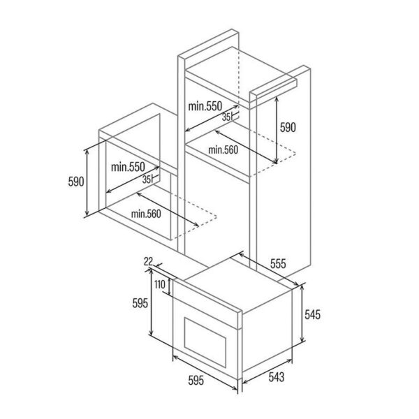 Cata SES 6204 WH - Horno Convencional Blanco - Imagen 2