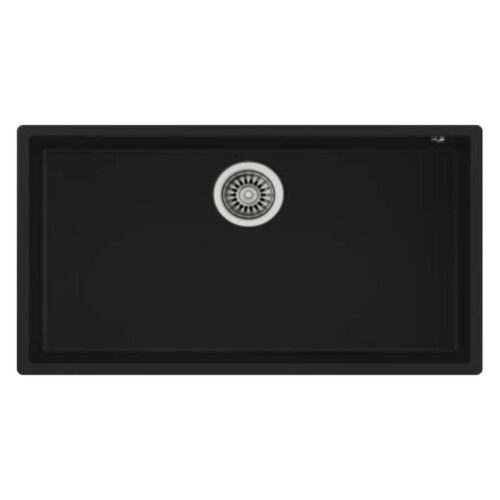 Teka SQUARE 72.40 TG NEGRO - Fregadero De Cocina Sintetico 80 Cm 1 Cubeta 0 Escurridores