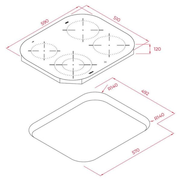 Teka TCC 64000 PLV - Vitroceramica Polivalente 4 Zonas Coccion Ancho 60 Cm - Imagen 2