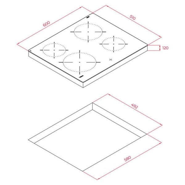 Teka TTC 64010 CRD BK - Vitroceramica Polivalente 4 Zonas Coccion Ancho 60 Cm - Imagen 2