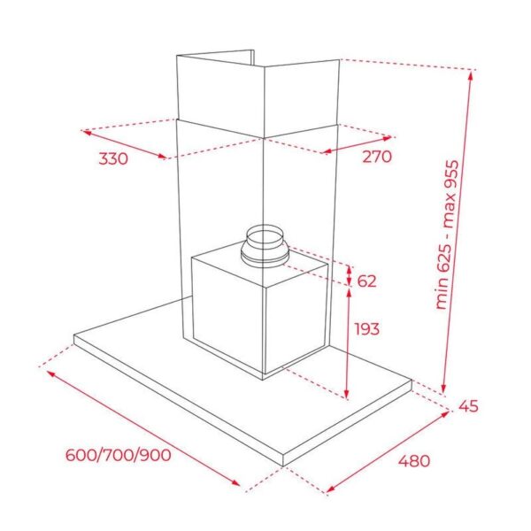 Teka DSH 686 INOX - Campana Chimenea Ancho 60 Cm Inox - Imagen 2