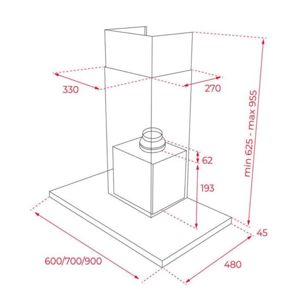 Teka DSH 786 INOX - Campana Chimenea Ancho 70 Cm Inox - Imagen 2