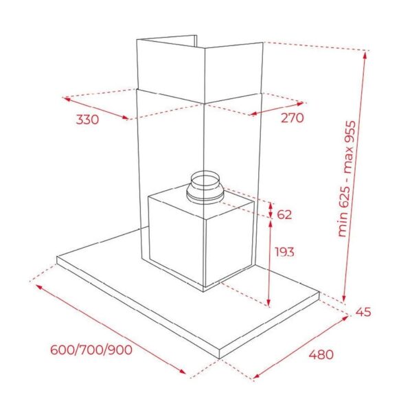 Teka DSH 986 INOX - Campana Chimenea Ancho 90 Cm Inox - Imagen 2