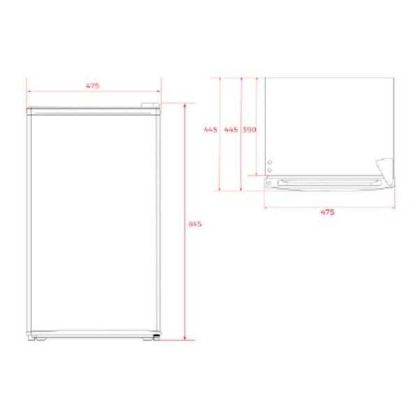 Teka RSR 10138 BLANCO - Frigorifico Una Puerta E Alto 84.5 Cm  Ancho 47.5 Cm  Blanco - Imagen 2